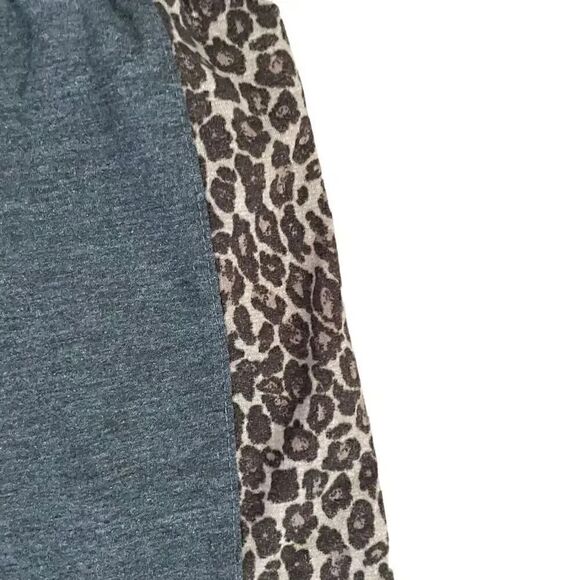 Splendid Gray Black Leopard Mid-Rise Jogger Pants Soft Lounge Womens Pajama XS - Picture 4 of 13